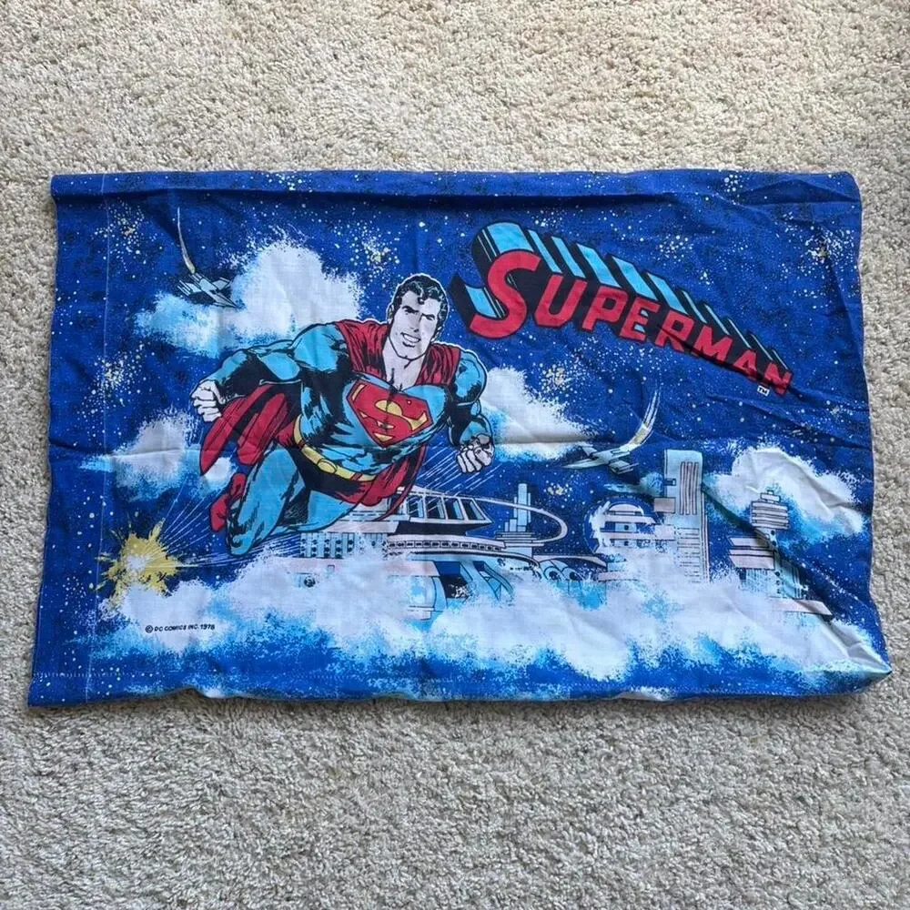 Vintage superman pillow case